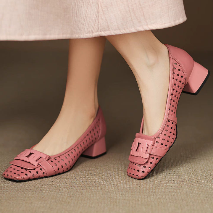 Fiora | Woven Leather Heeled Sandals