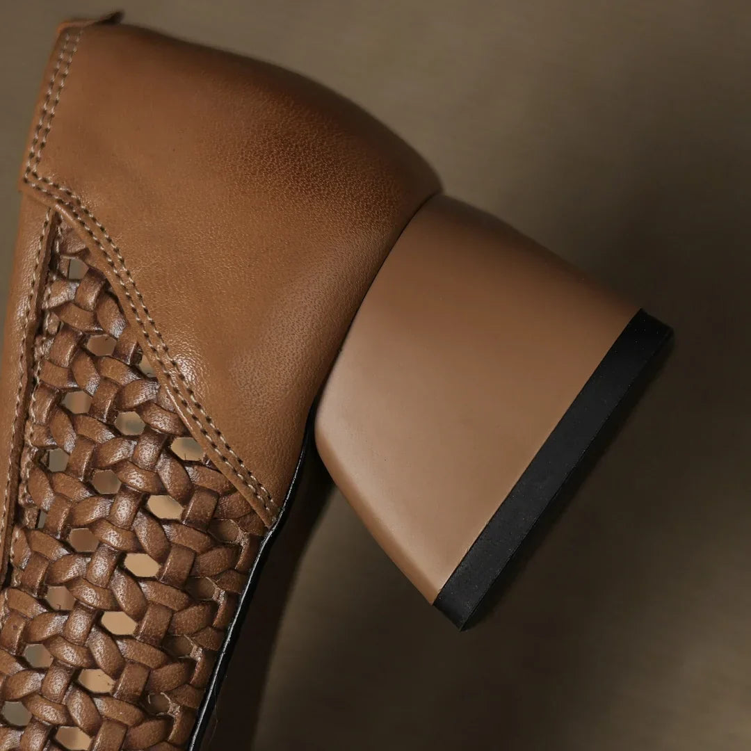 Fiora | Woven Leather Heeled Sandals