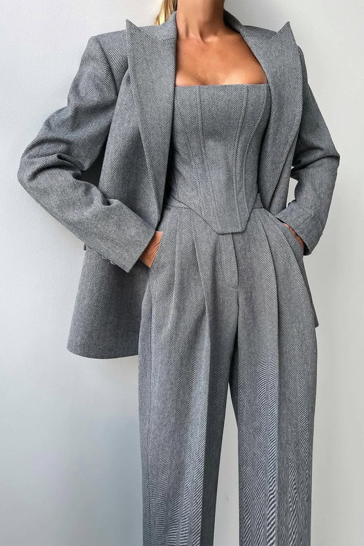 Dolce ™  Elegant Three-Piece Ensemble with Double Blazer