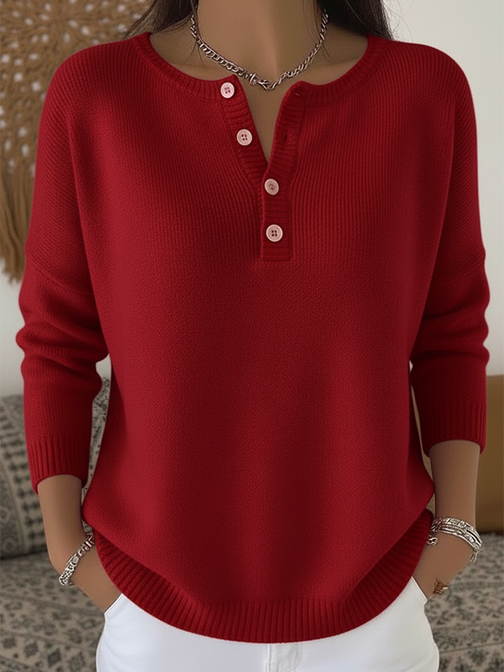 Matilda | Relaxed Button-Up Knit Jumper