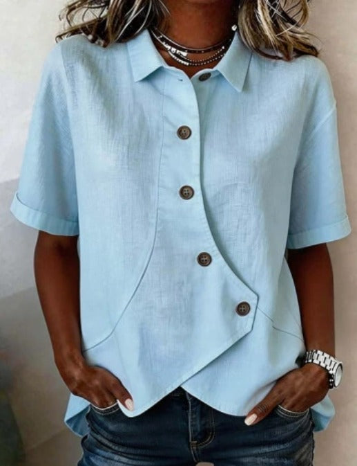 Juliette | Elegant Linen-Blend Blouse
