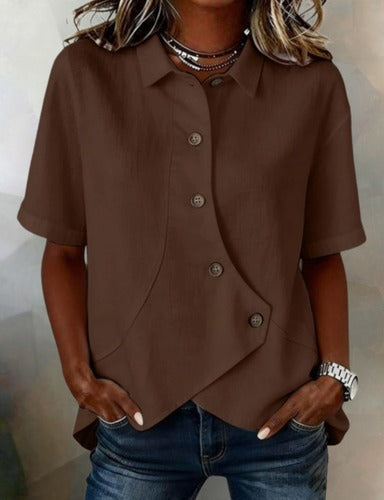Juliette | Elegant Linen-Blend Blouse