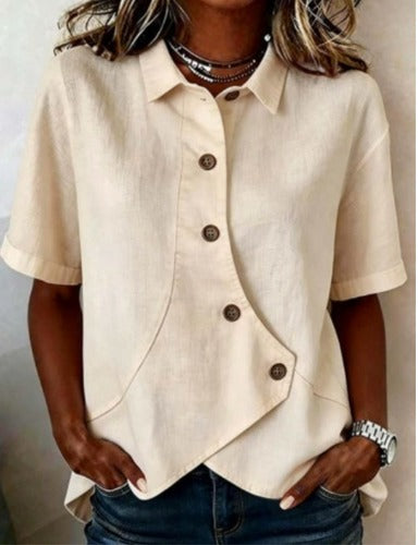 Juliette | Elegant Linen-Blend Blouse