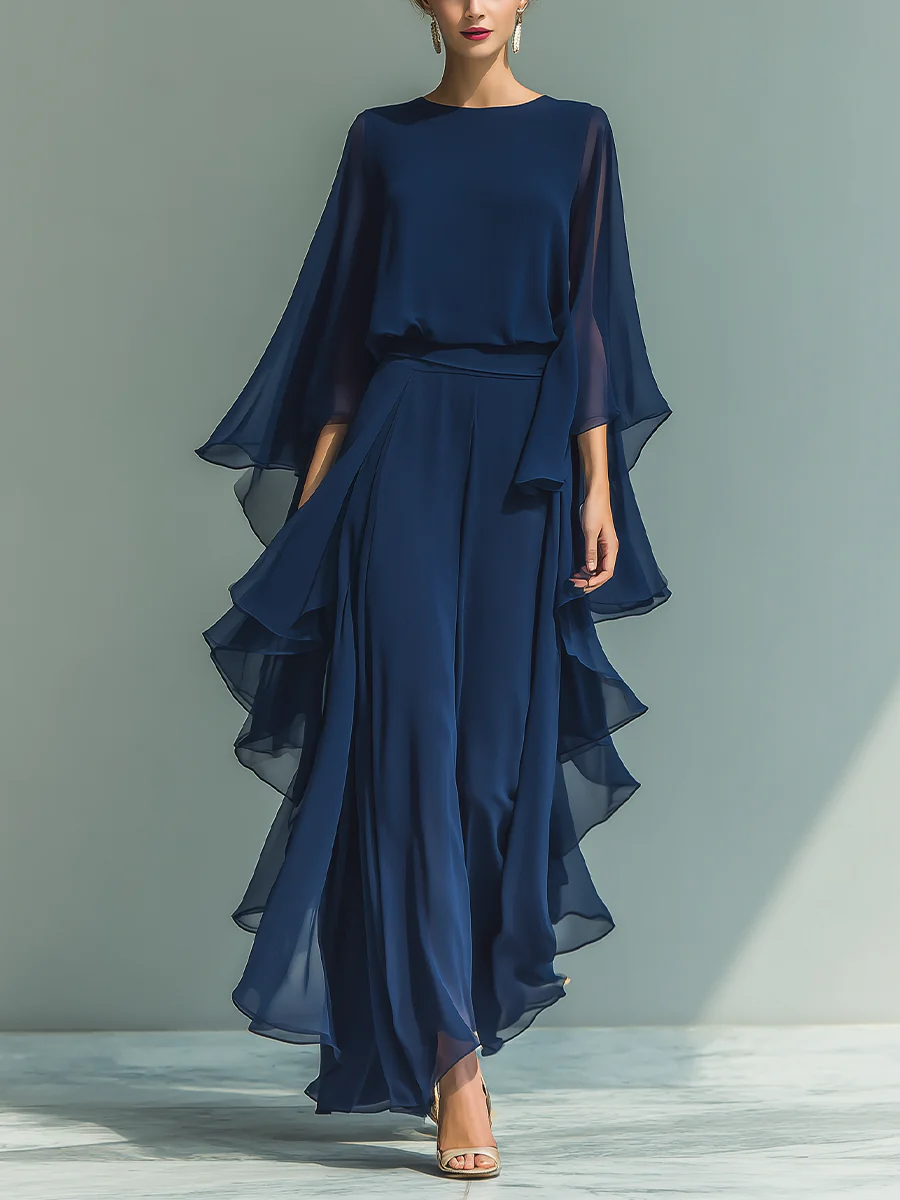 Elowen | Elegant Flared Sleeve Two-Piece Set