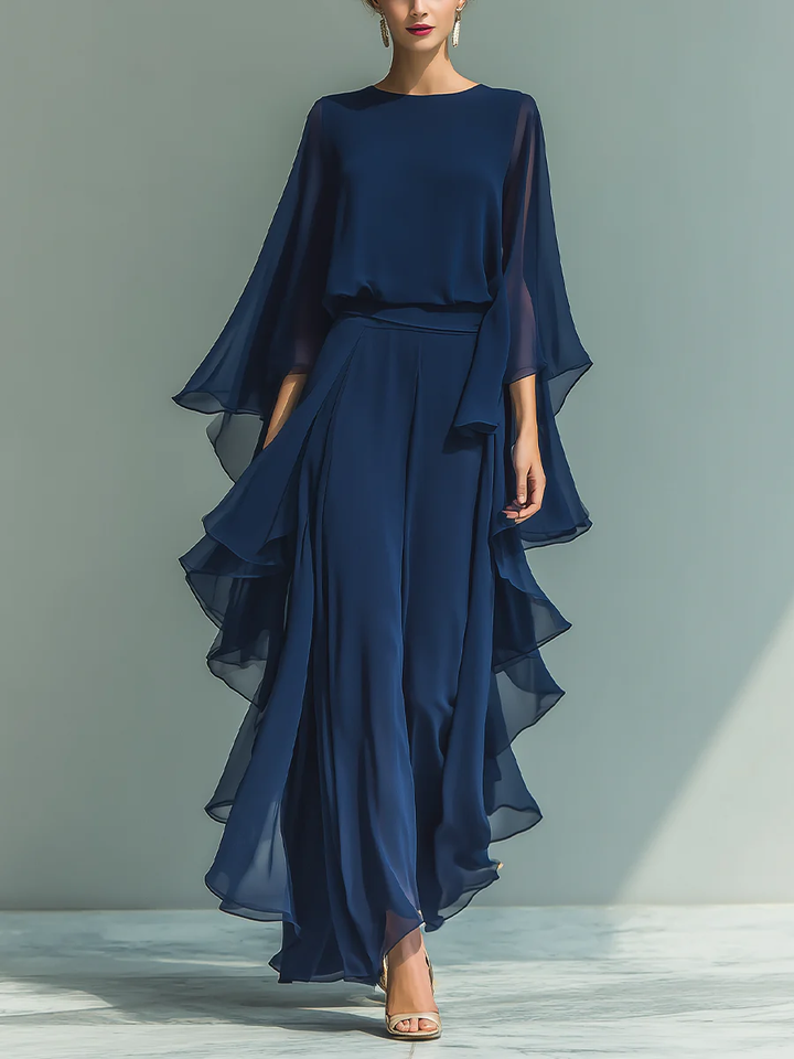 Elowen | Elegant Flared Sleeve Two-Piece Set