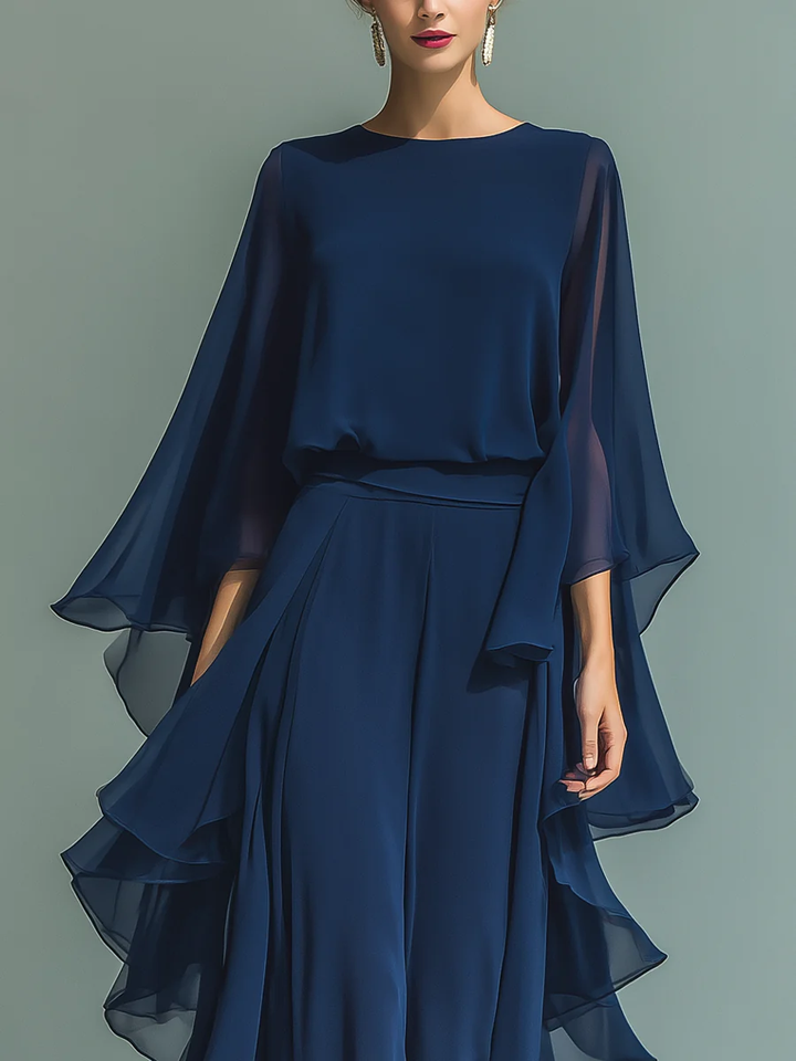 Elowen | Elegant Flared Sleeve Two-Piece Set