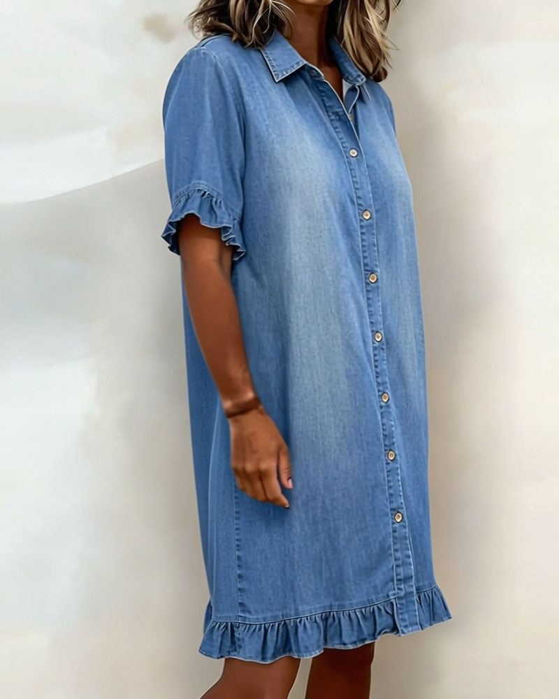 Delphine | Flattering Denim Shirt Dress