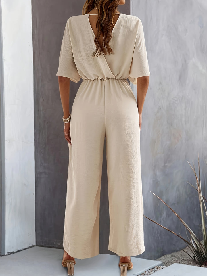 Amelie | Elegant Wide-Leg V-Neck Jumpsuit
