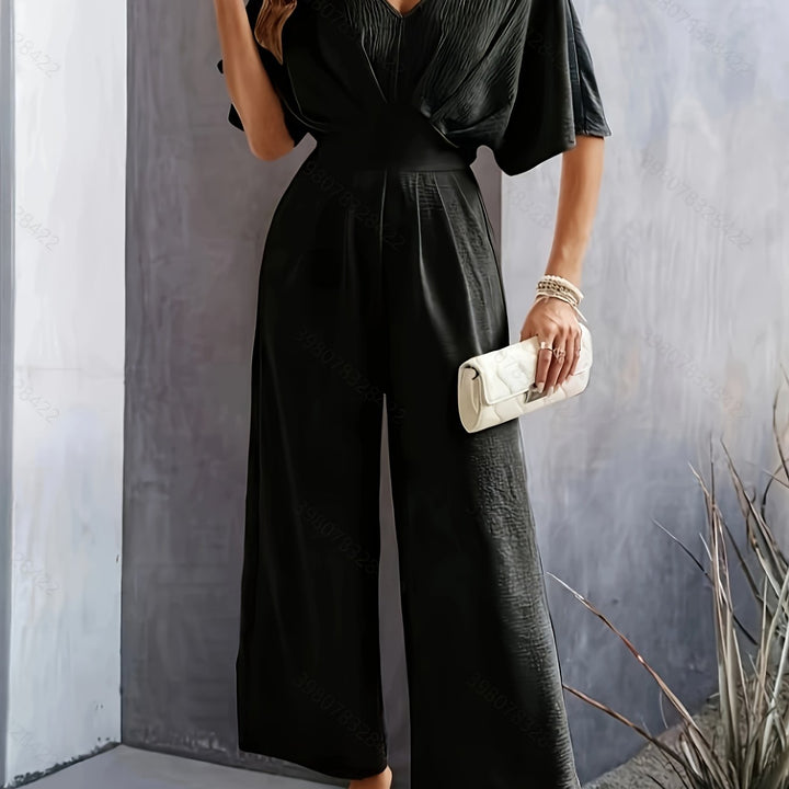Amelie | Elegant Wide-Leg V-Neck Jumpsuit