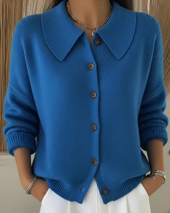 Cecilia | Elegant Button Collar Cardigan