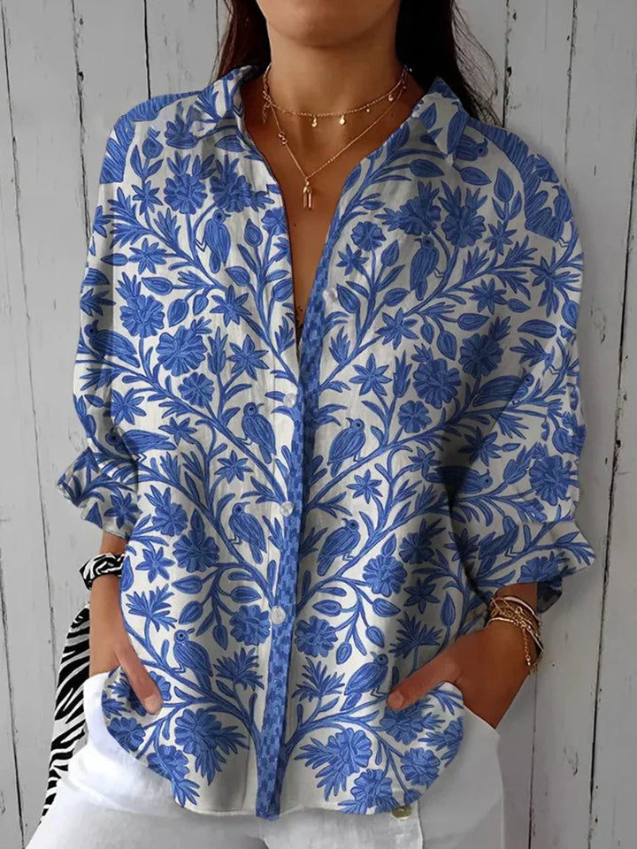 Rosalie | Floral Meadow V-Neck Blouse