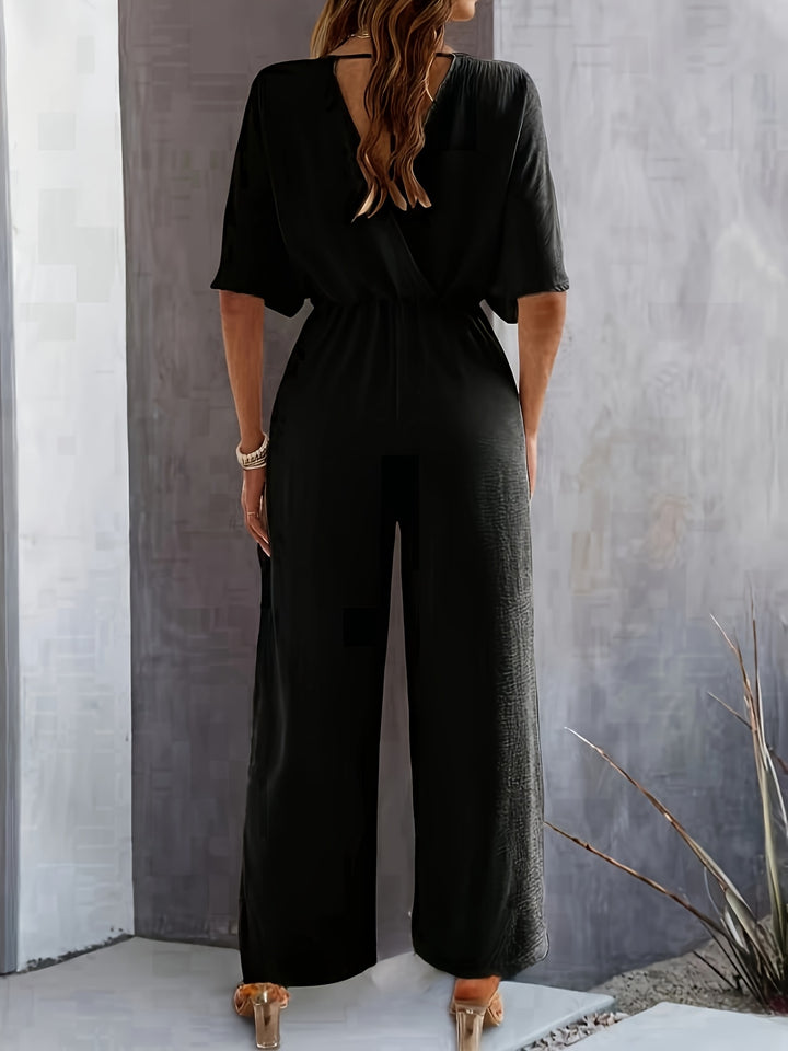 Amelie | Elegant Wide-Leg V-Neck Jumpsuit