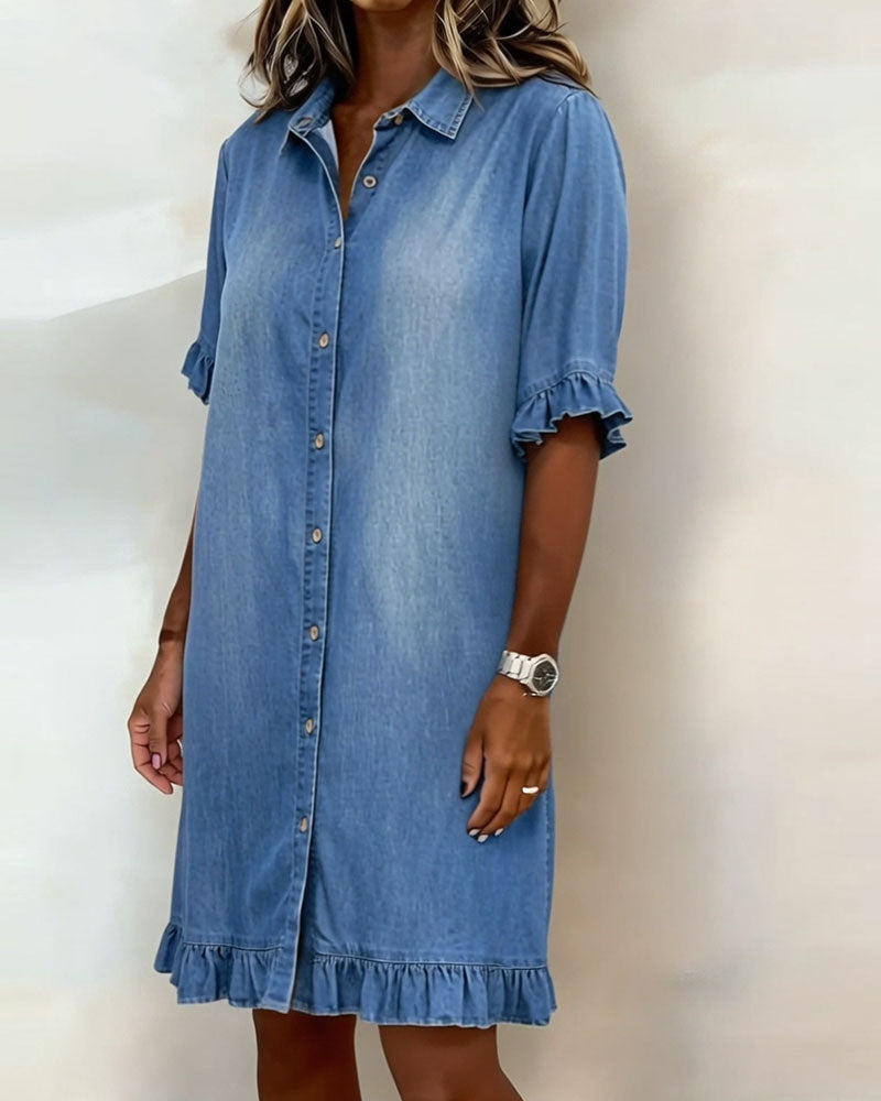 Delphine | Flattering Denim Shirt Dress