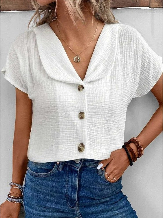 Casia | Elegant Button Blouse