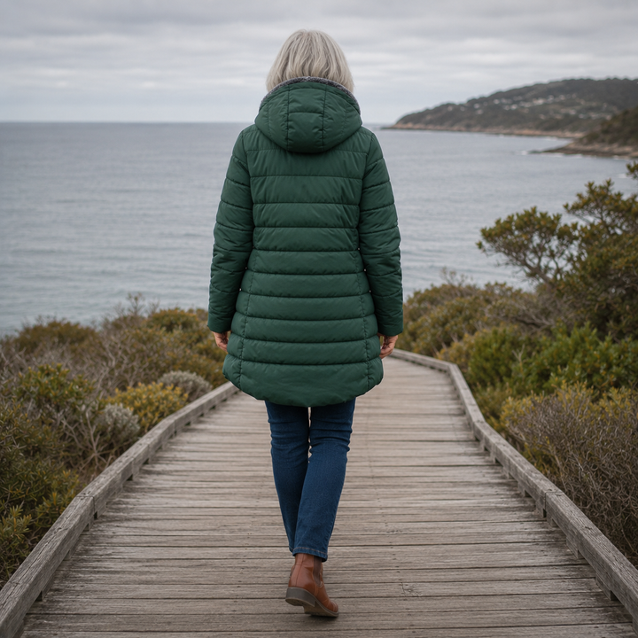 Clara | Quilted A-Line Winter Coat with Faux Fur Lining