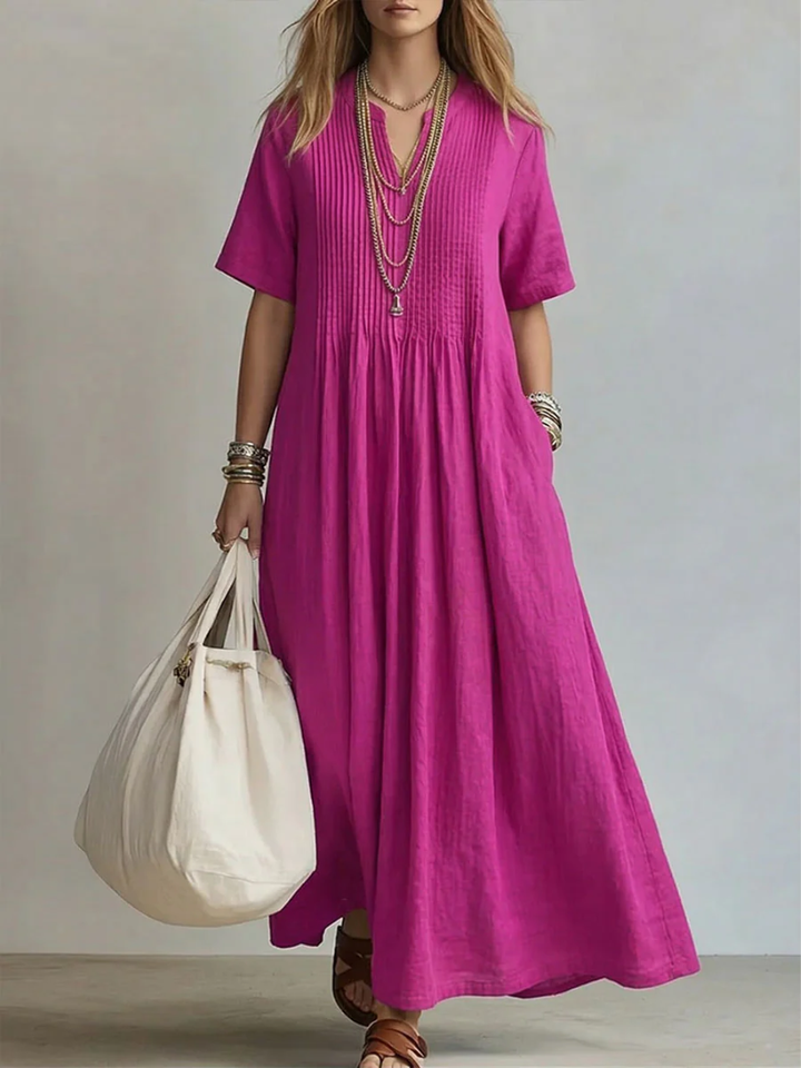 Dina | Elegant Pleated Maxi Dress
