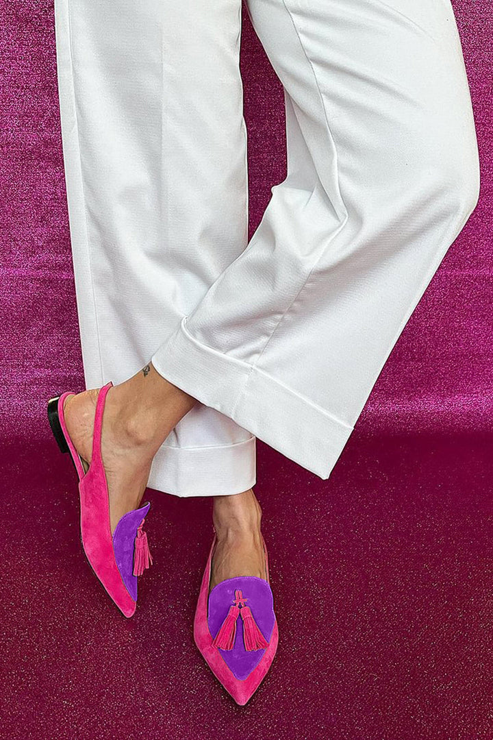 Freya | Fringe Ballet Flats with Ankle Strap