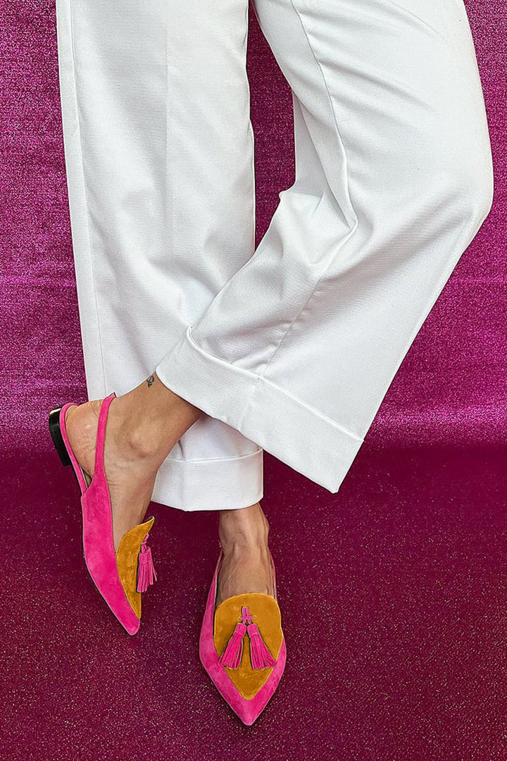 Freya | Fringe Ballet Flats with Ankle Strap