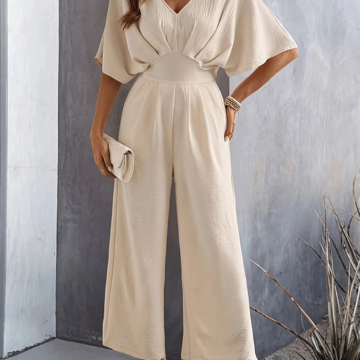 Amelie | Elegant Wide-Leg V-Neck Jumpsuit
