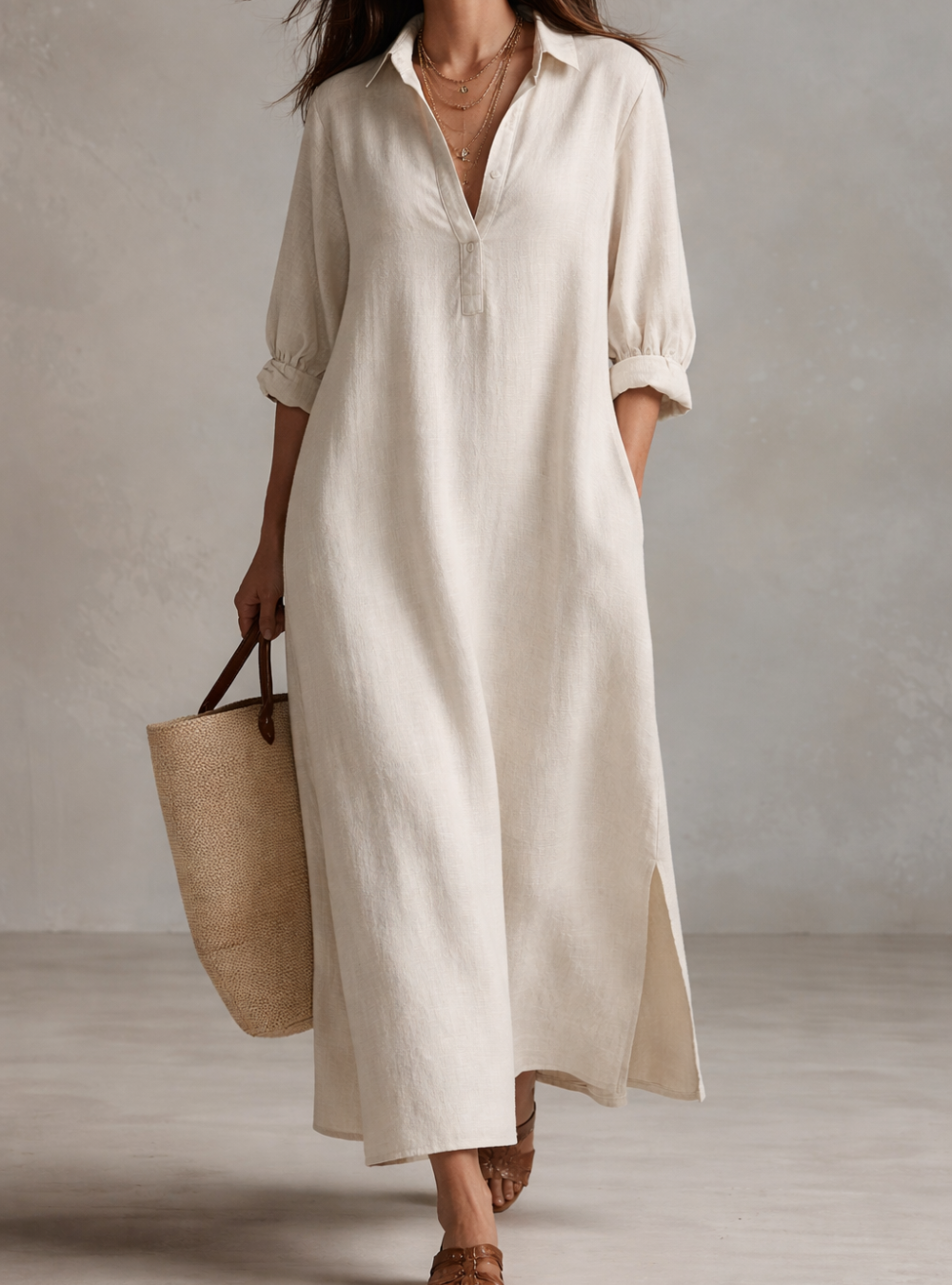 Wren | Effortless Midi Dress with Boho Charm