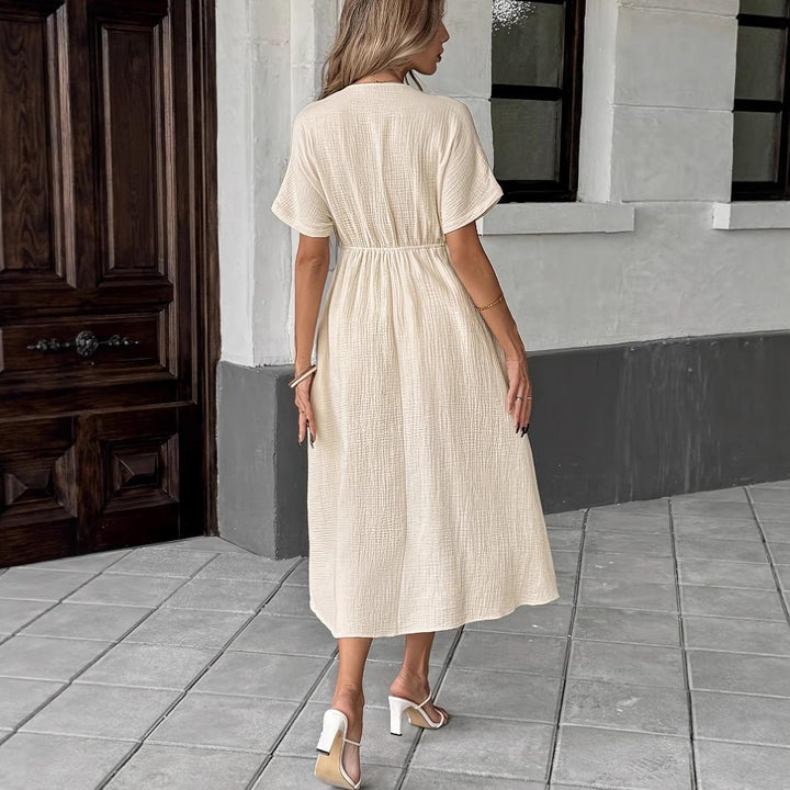 Amara | Elegant V-Neck Midi Dress