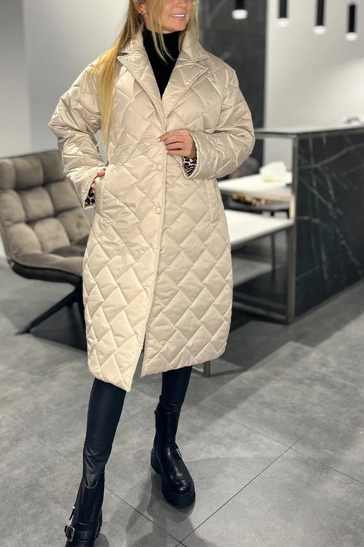Serena™ | Reversible Quilted Coat with Leopard Print Lining