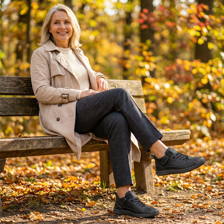 Gwyneth - Orthopaedic Comfort Leather Trainers