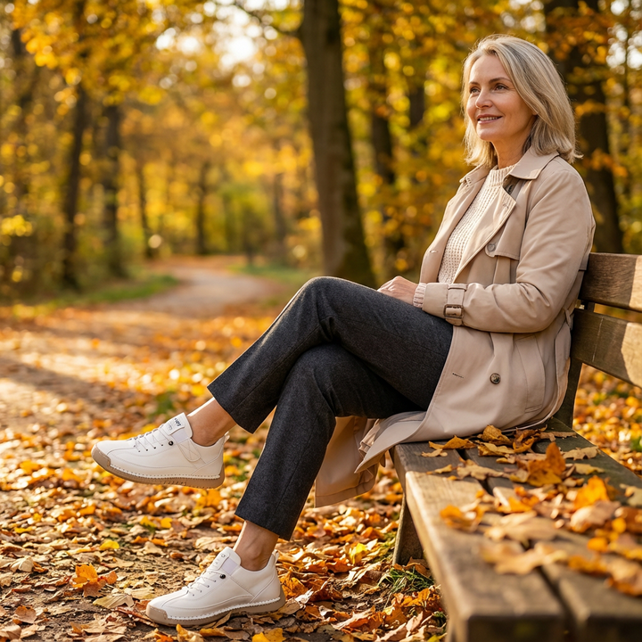 Gwyneth - Orthopaedic Comfort Leather Trainers
