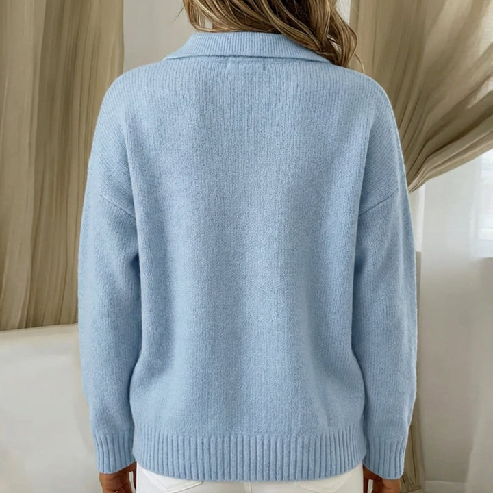 Amara  | Soft Knit Polo Sweater