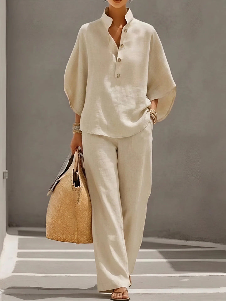 Elena | Elegant Linen Cotton Two-Piece Set