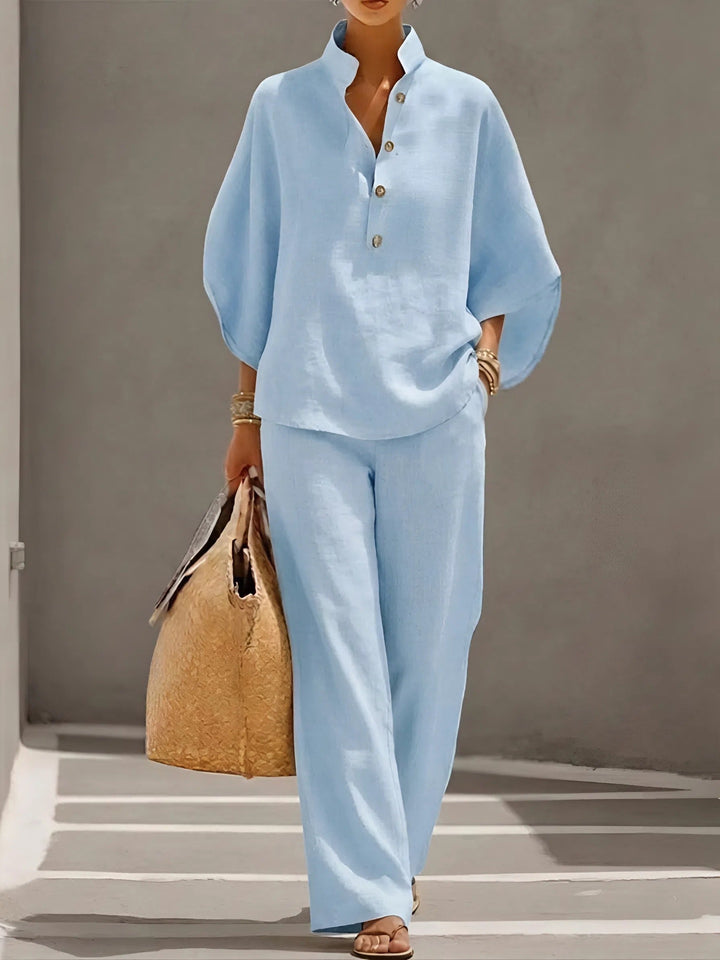 Elena | Elegant Linen Cotton Two-Piece Set
