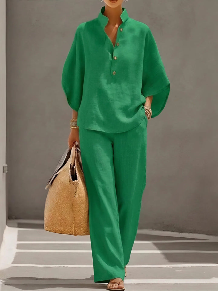 Elena | Elegant Linen Cotton Two-Piece Set