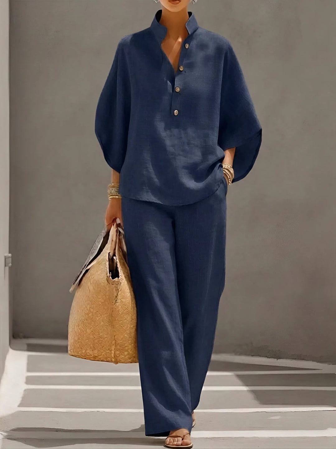 Elena | Elegant Linen Cotton Two-Piece Set