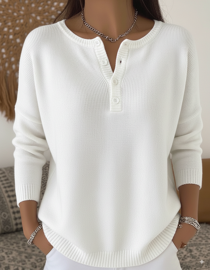 Matilda | Relaxed Button-Up Knit Jumper
