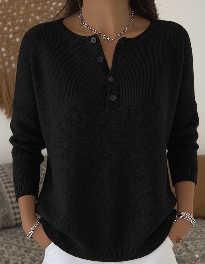 Matilda | Relaxed Button-Up Knit Jumper